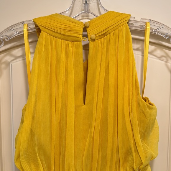 VERONICA BEARD Florencia Sleeveless Tiered Silk Lined Maxi Dress Size 6 Yellow - Picture 15 of 16